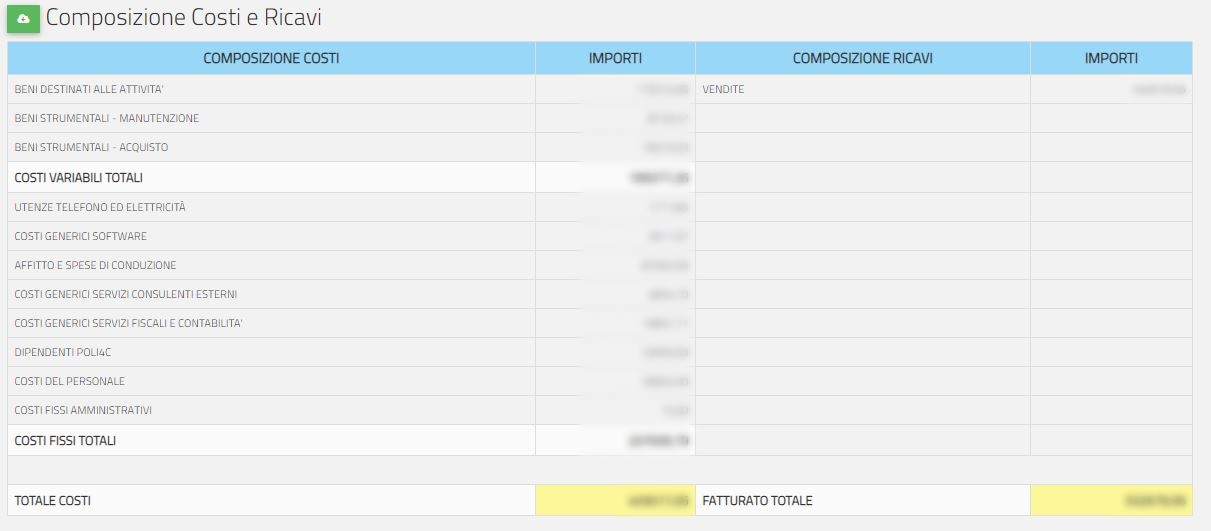 Fig.4 - Analisi Acquisti / Vendite - Dettaglio Composizione Costi e Ricavi
