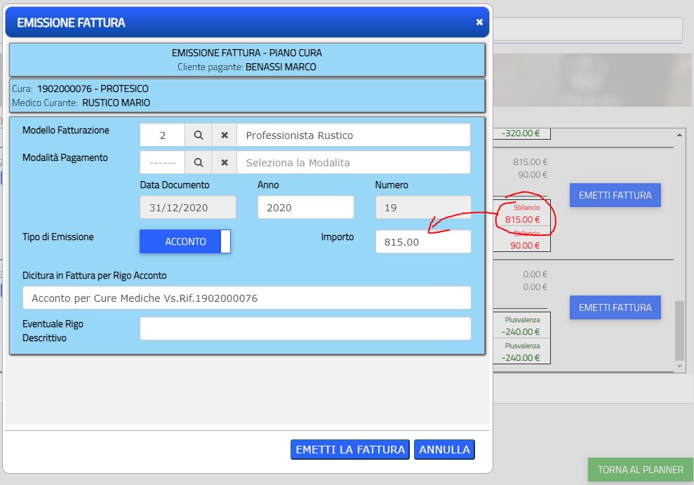 Fig.3 - Wizard di Fatturazione - Generazione della Fattura