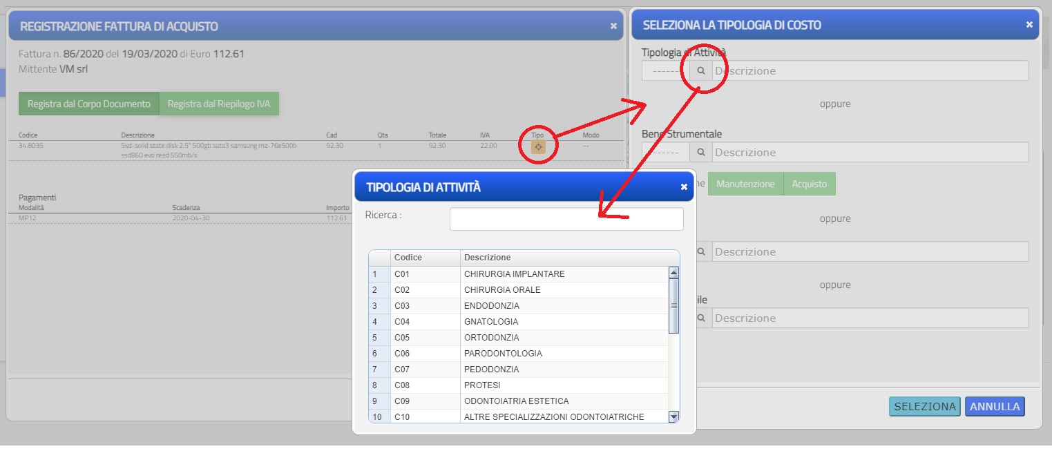 Fig.6 - Gestione della Fatturazione Elettronica - Registrazione Contabile delle Fatture Passive