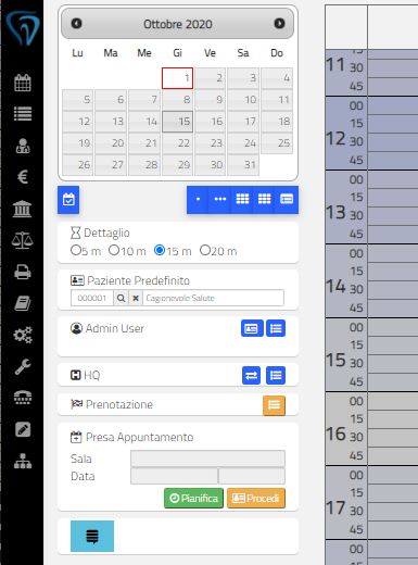 Il Menu contestuale e la Colonna di Gestione Planner