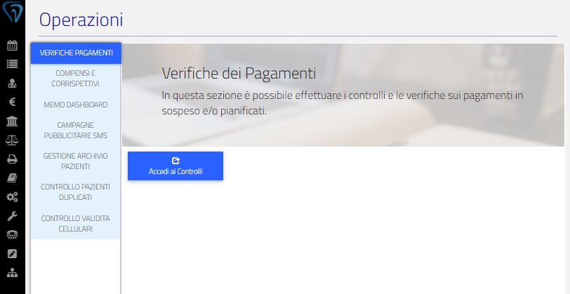 Funzione Operazioni di I-Med: il pannello unico di accesso ad una serie di controlli